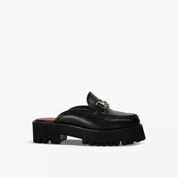 Мюли из кожи на каблуке с рифленой подошвой Gridlock Dune, черный