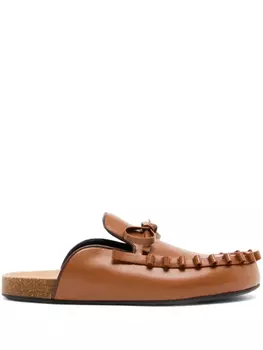 Мюли из кожи с оборками JW Anderson, коричневый