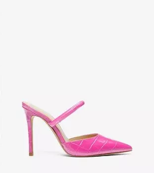 Мюли из кожи с тиснением под крокодила Michael Michael Kors Jessa, розовый