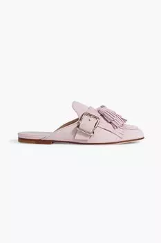 Мюли из нубука с бахромой и кисточками TOD'S, сиреневый