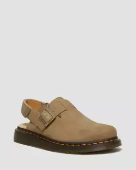 Мюли из нубука с ремешком на пятке Dr. Martens Jorge II, цвет Savannah Tan — Tumbled Nubuck