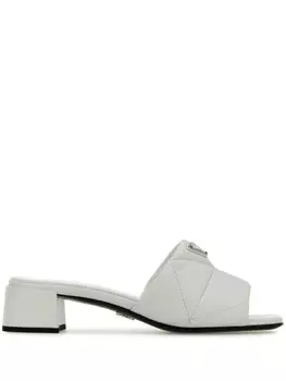 Мюли из стеганой кожи 35 мм Prada, белый