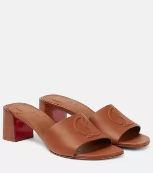 Мюли из тисненой кожи So CL 55 Christian Louboutin, Cuoio/Lin Cuoio