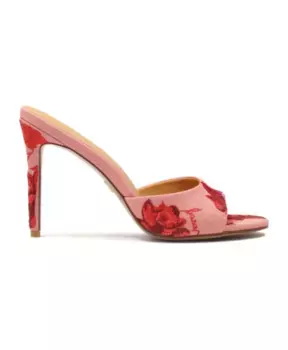 Мюли из ткани с розовым цветочным узором Kazar, мультиколор