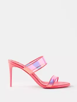 Мюли just loubi 85 с кожаной отделкой из пвх Christian Louboutin, розовый