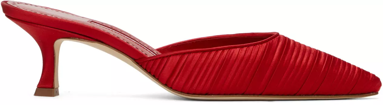 Мюли Каролинему Manolo Blahnik, красный