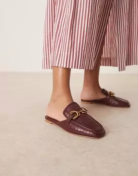 Мюли-лоферы ASOS DESIGN Mosaic на плоской подошве из бордового плетения