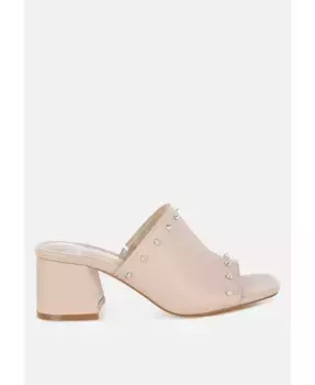 Мюли Lomela Stud с блочным каблуком Rag & Co, коричневый/бежевый