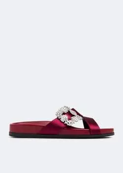 Мюли Manolo Blahnik Chilanghi Flat, бордовый