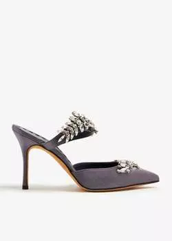 Мюли Manolo Blahnik Lurum Satin, серый