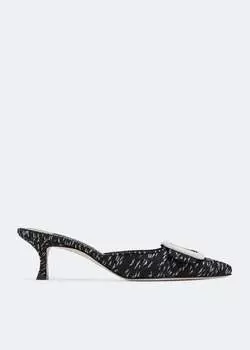 Мюли MANOLO BLAHNIK Maysalebi jacquard mules, черный