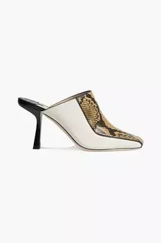 Мюли Marcel 85 из гладкой кожи со змеиным эффектом JIMMY CHOO, черный