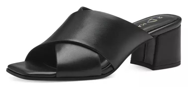 Мюли MARCO TOZZI, каблук, летняя обувь, тапочки со скрещенной повязкой, черный