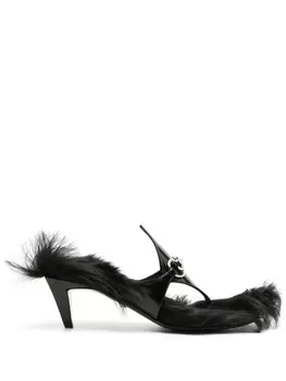 Мюли Mariame 55 с искусственным мехом Gucci, черный