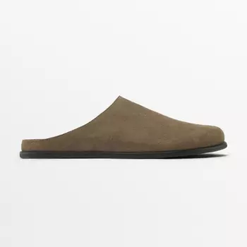 Мюли Massimo Dutti Split-leather, светло-коричневый