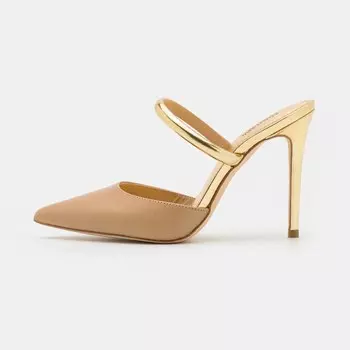 Мюли Michael Kors Jessa Mule Heeled, бежевый/золотистый