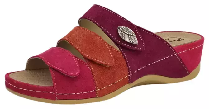 Мюли MUBB, летние туфли, танкетка, тапочки шириной G (=широкие), розовый