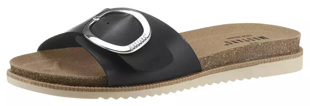 Мюли Mustang Shoes, летние туфли, тапочки, шлепанцы для бассейна с эффектной застежкой, черный