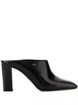 Мюли на блочном каблуке Prada, черный
