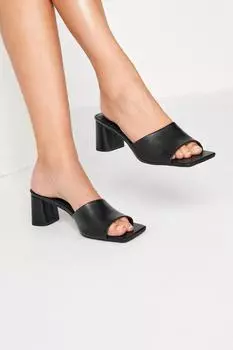 Мюли на блочном каблуке с квадратным носком Long Tall Sally, черный