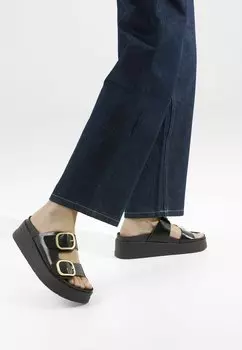 Мюли на каблуке Bershka, черный