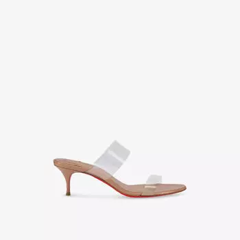 Мюли на каблуке Christian Louboutin Just Nothing кожаные, красный