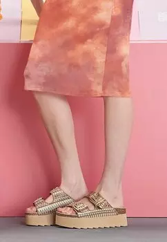 Мюли на каблуке Colors of California, коричневый