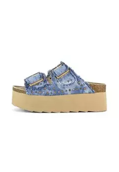 Мюли на каблуке Colors of California, светло-голубой