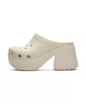 Мюли на каблуке Crocs, бежевый