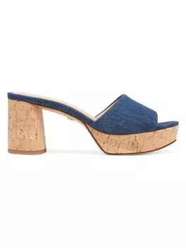 Мюли на платформе Daliplatlow на блочном каблуке Veronica Beard, цвет Mountain Blue