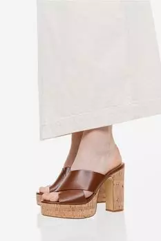 Мюли на платформе H&M, коричневый