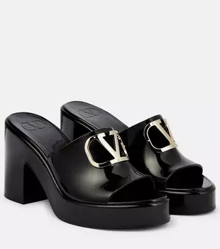 Мюли на платформе с логотипом VLogo Valentino Garavani, черный