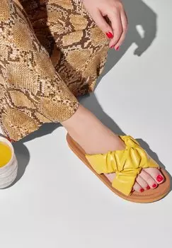 Мюли на плоской подошве FAUNA CROSS flip*flop, цвет sun