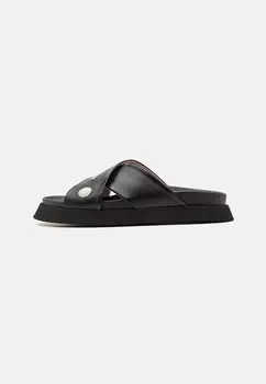 Мюли на плоской подошве GONE WITH THE WIND MOSCHINO, цвет black