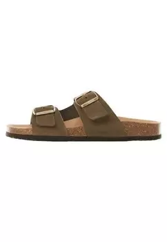 Мюли на плоской подошве Mango, цвет khaki