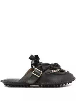 Мюли на плоской подошве с драгоценными камнями в виде Медузы 13 09 SR, черный