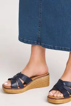 Мюли на танкетке широкого кроя Jd Williams, синий