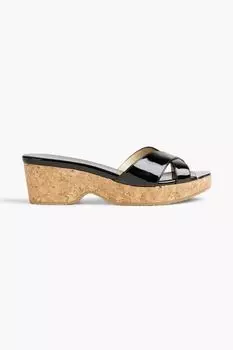 Мюли Panna на платформе из лакированной кожи JIMMY CHOO, черный