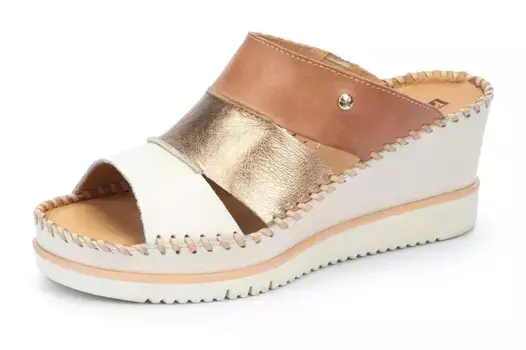 Мюли PIKOLINOS "AGUADULCE", танкетка, летняя обувь, тапочки с эффектными декоративными швами, цвет Natur Kombiniert