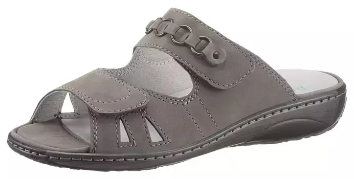 Мюли Ranger "GARDA", каблук-танкетка, летняя обувь, тапочки с декоративной аппликацией, ширина G Waldlufer, коричневый