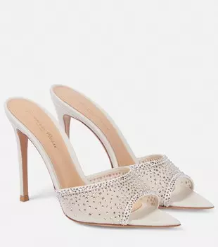Мюли Rania из сетки и кожи Gianvito Rossi, белый