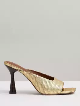 Мюли Reiss Justine Metallic Leather Heeled, золотой