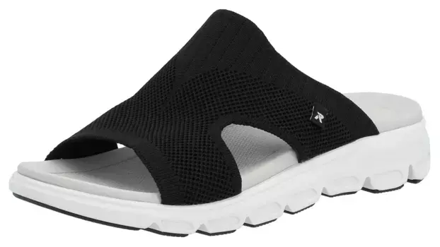 Мюли Rieker EVOLUTION, танкетка, летняя обувь, тапочки на резинке для удобной посадки, черный