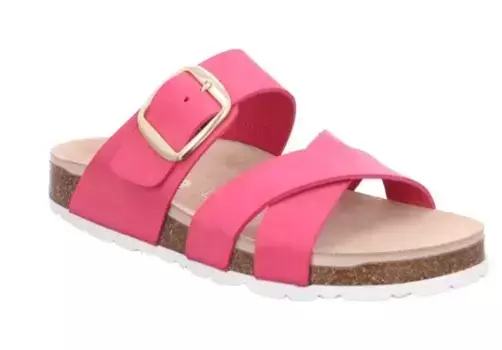 Мюли Rohde "Elba", каблук-танкетка, летняя обувь, тапочки с пряжкой, розовый