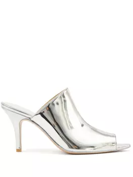 Мюли с эффектом металлик MM6 Maison Margiela, серебряный