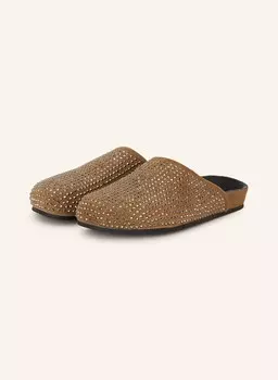 Мюли с драгоценными камнями Sandro, зеленый