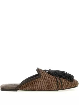 Мюли с кисточками Jewel Brunello Cucinelli, коричневый
