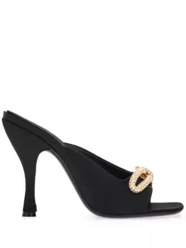 Мюли с кристаллами Ferragamo, черный