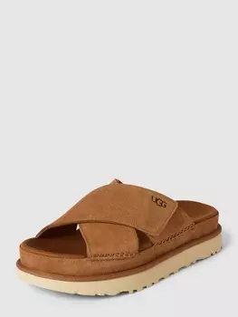 Мюли с лейблом, модель "GOLDENSTAR" UGG, коньячный цвет