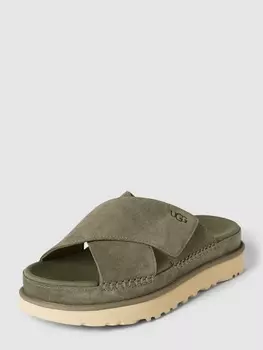 Мюли с лейблом, модель "GOLDENSTAR" UGG, оливково-зеленый